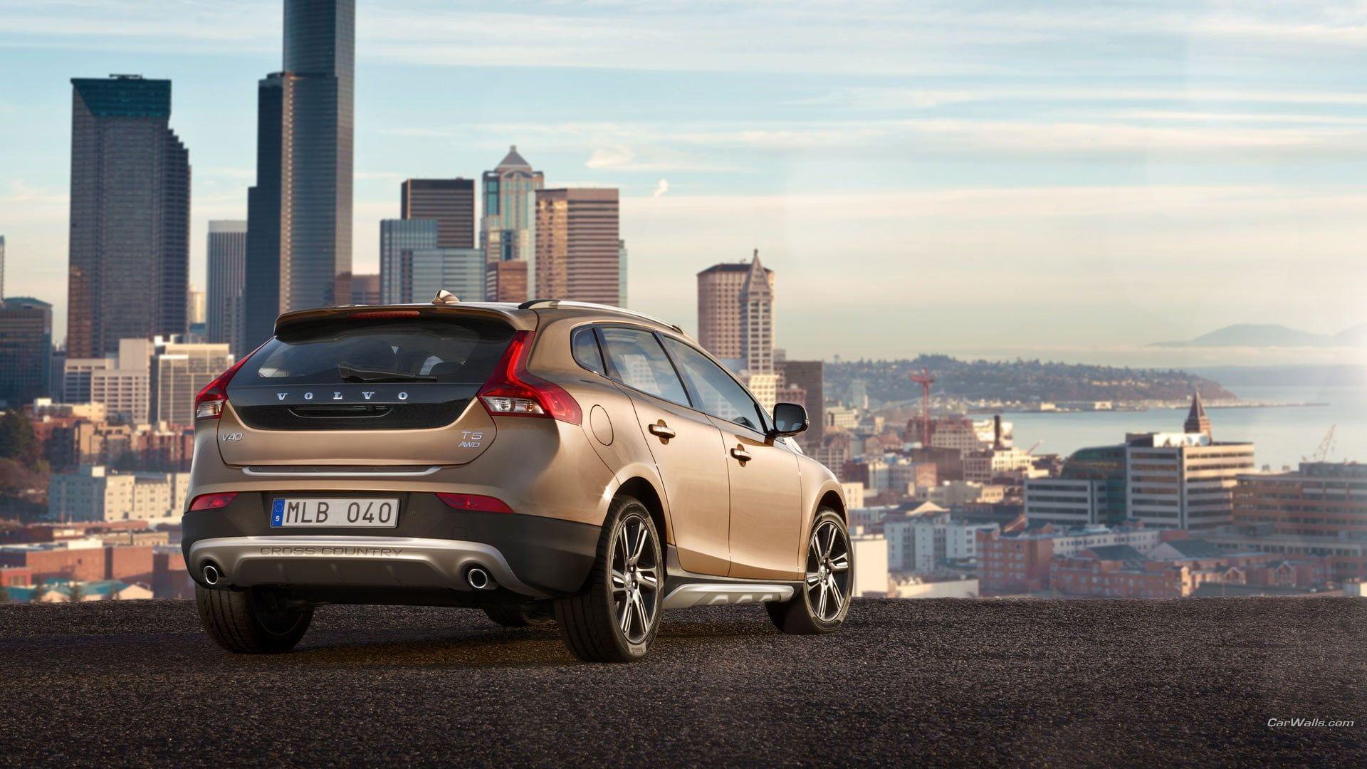 1920x1080 Silver SUV, car, Volvo V40 HD wallpaper