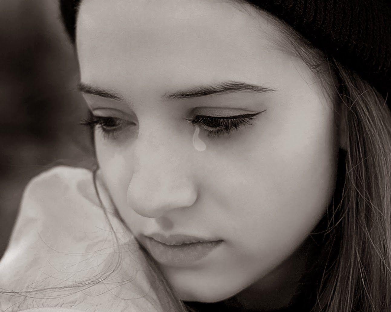 a sad girl crying