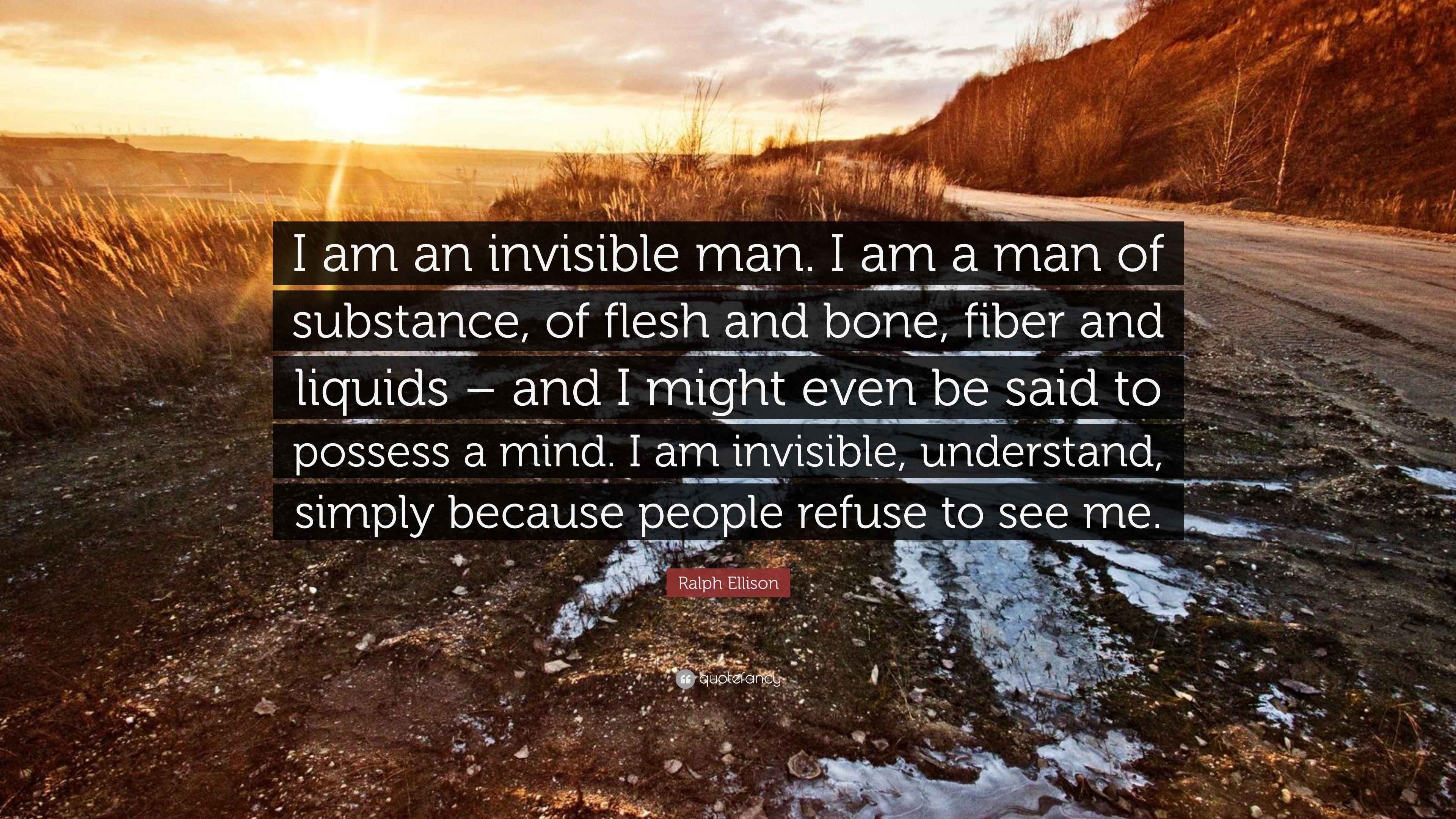 3840x2160 Ralph Ellison Quote: “I am an invisible man. I am a man