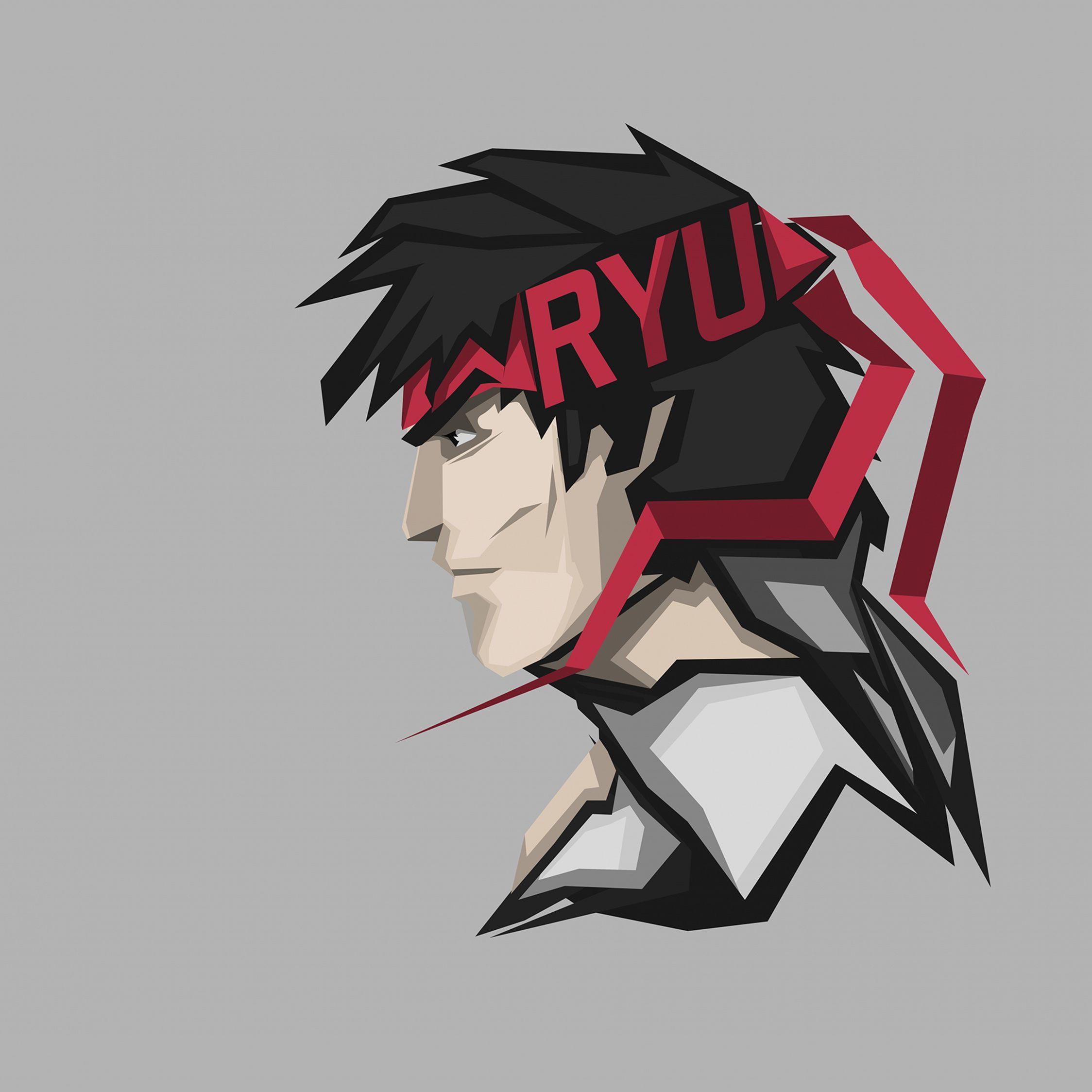 2248x2248 Download Ryu, Street Fighter, video game, minimal art wallpaper