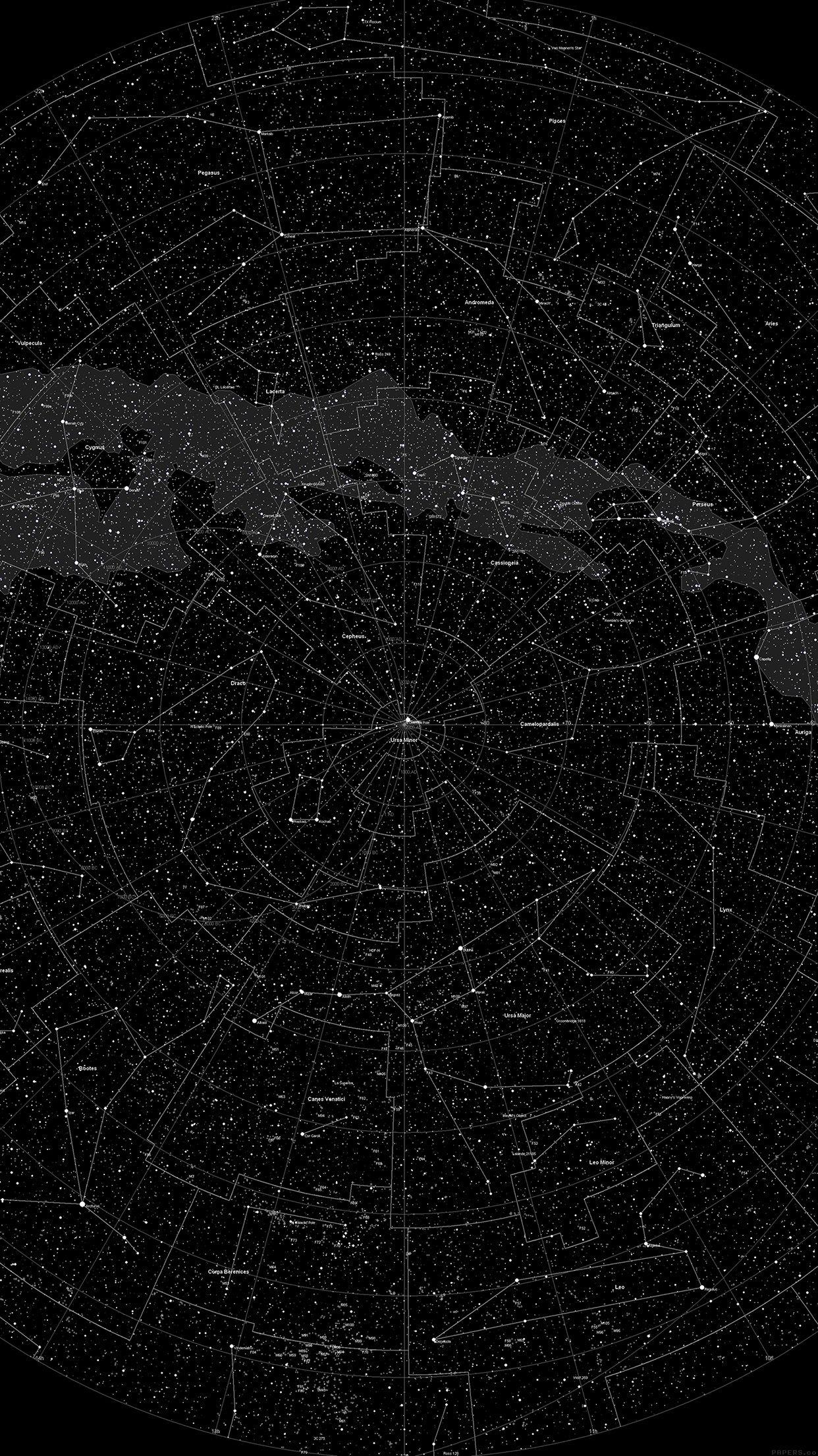 1242x2208 Space Star Map Pattern Dark