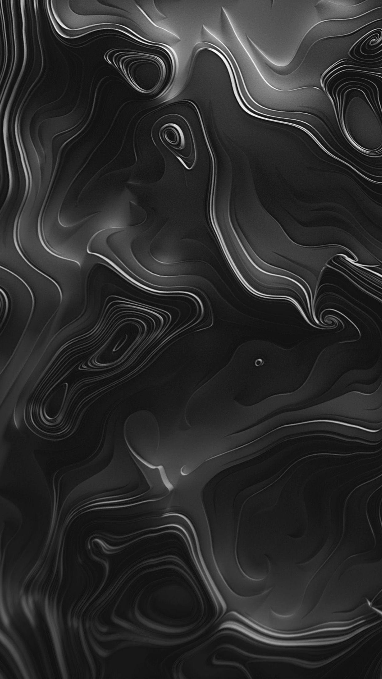 1242x2208 Map Curves Dark Pattern Background Bw Wallpaper