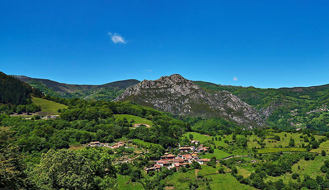 1280x738 Image Spain Nature Mountains Sky Forests Scenery Cities Building
