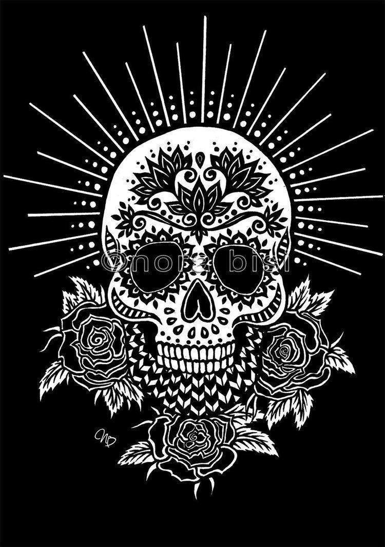 750x1066 Black Mexican Skull Wallpaper