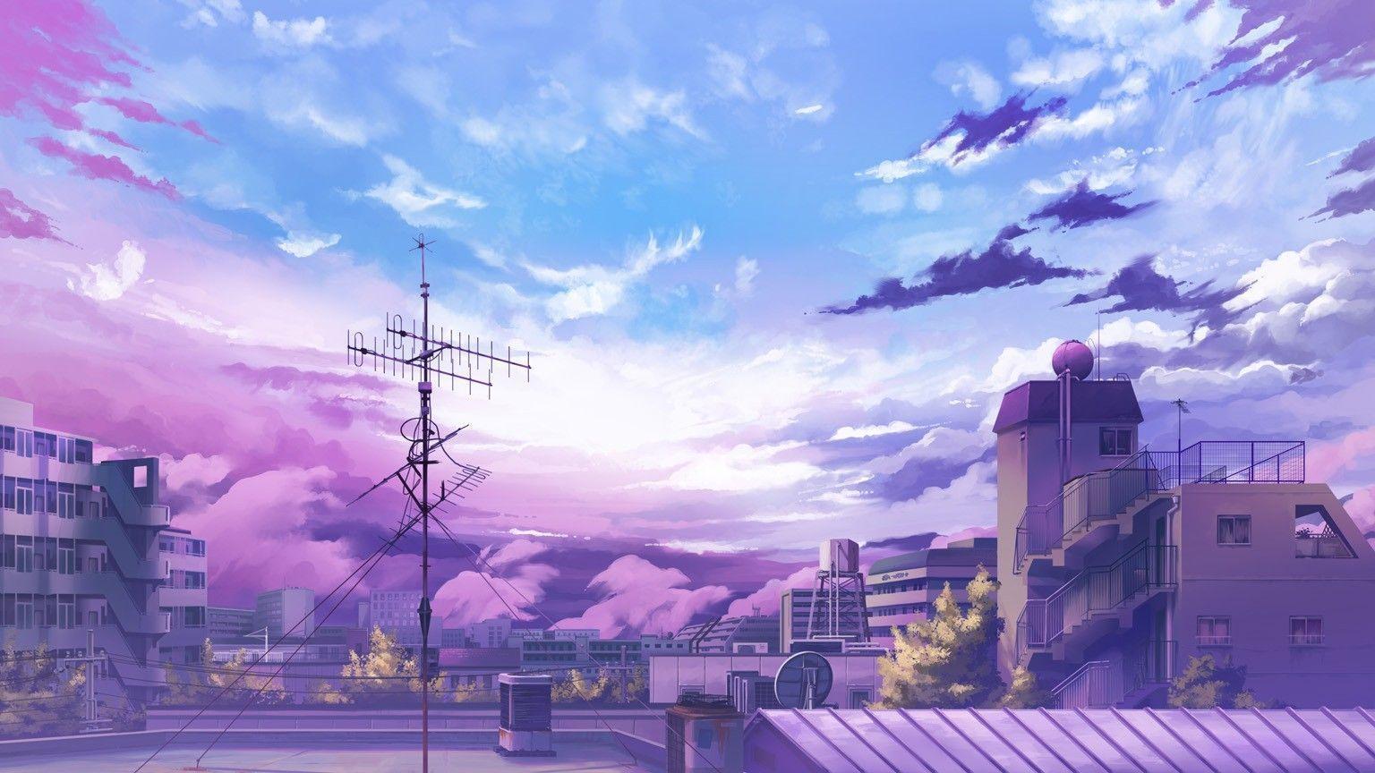 Hình nền thẩm mỹ Anime màu hồng 1536x864.  Hình nền nền anime