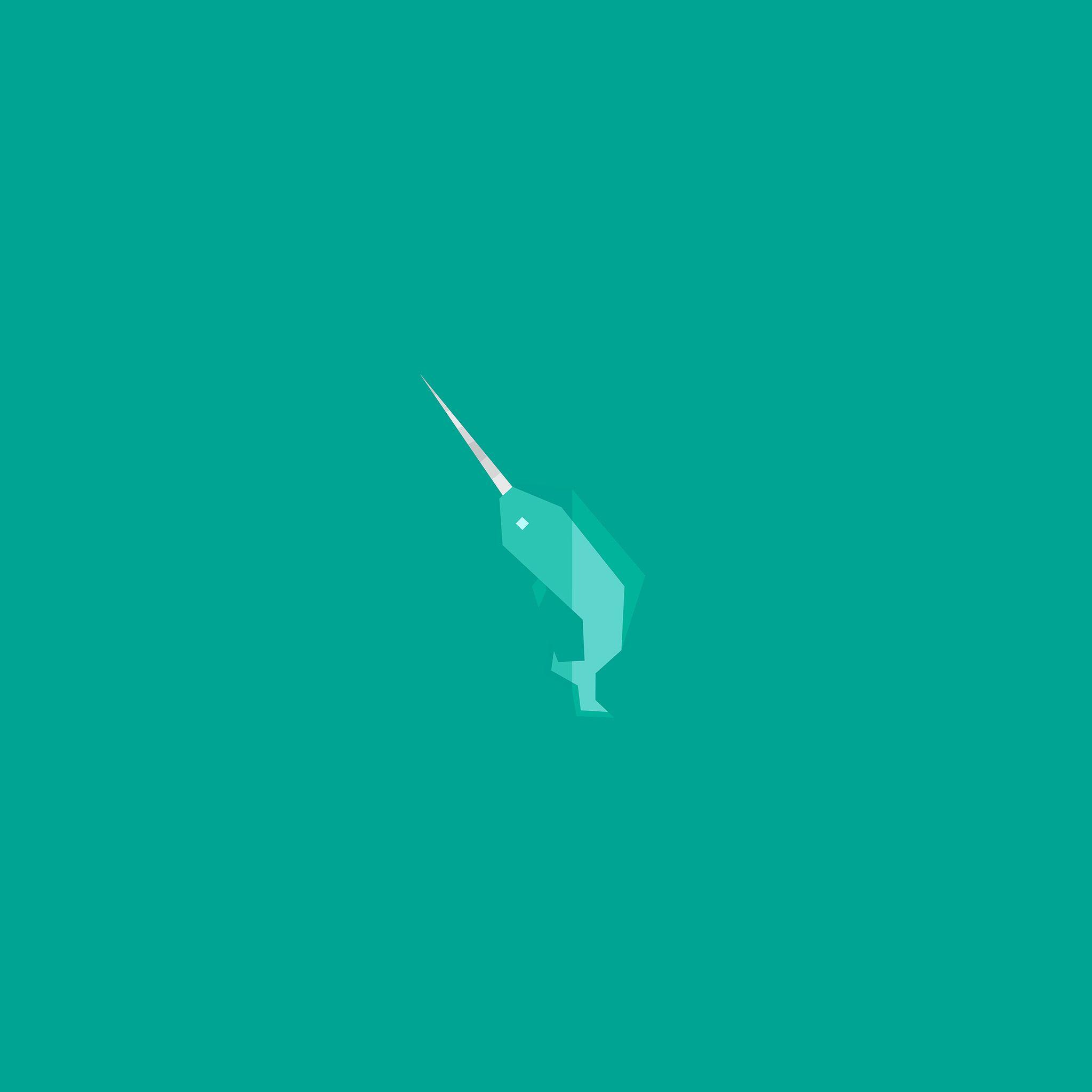 2048x2048 Geometric Green Whale Minimal iPad Air Wallpaper Free Download
