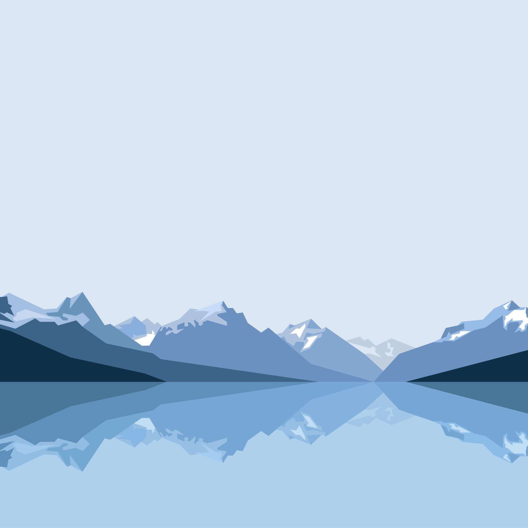 2248x2248 Minimalist Blue Mountains 2248x2248 Resolution Wallpaper