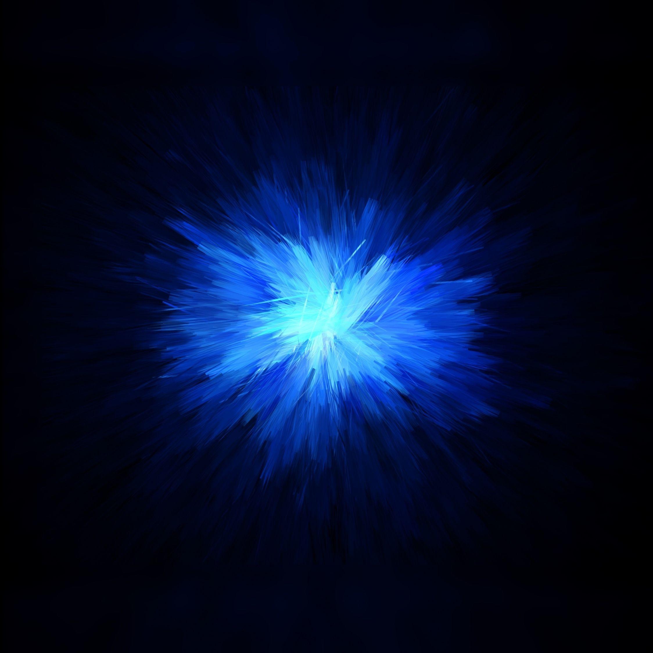 2248x2248 Download Threads, spike, lines, minimal, blue wallpaper, 2248x2248
