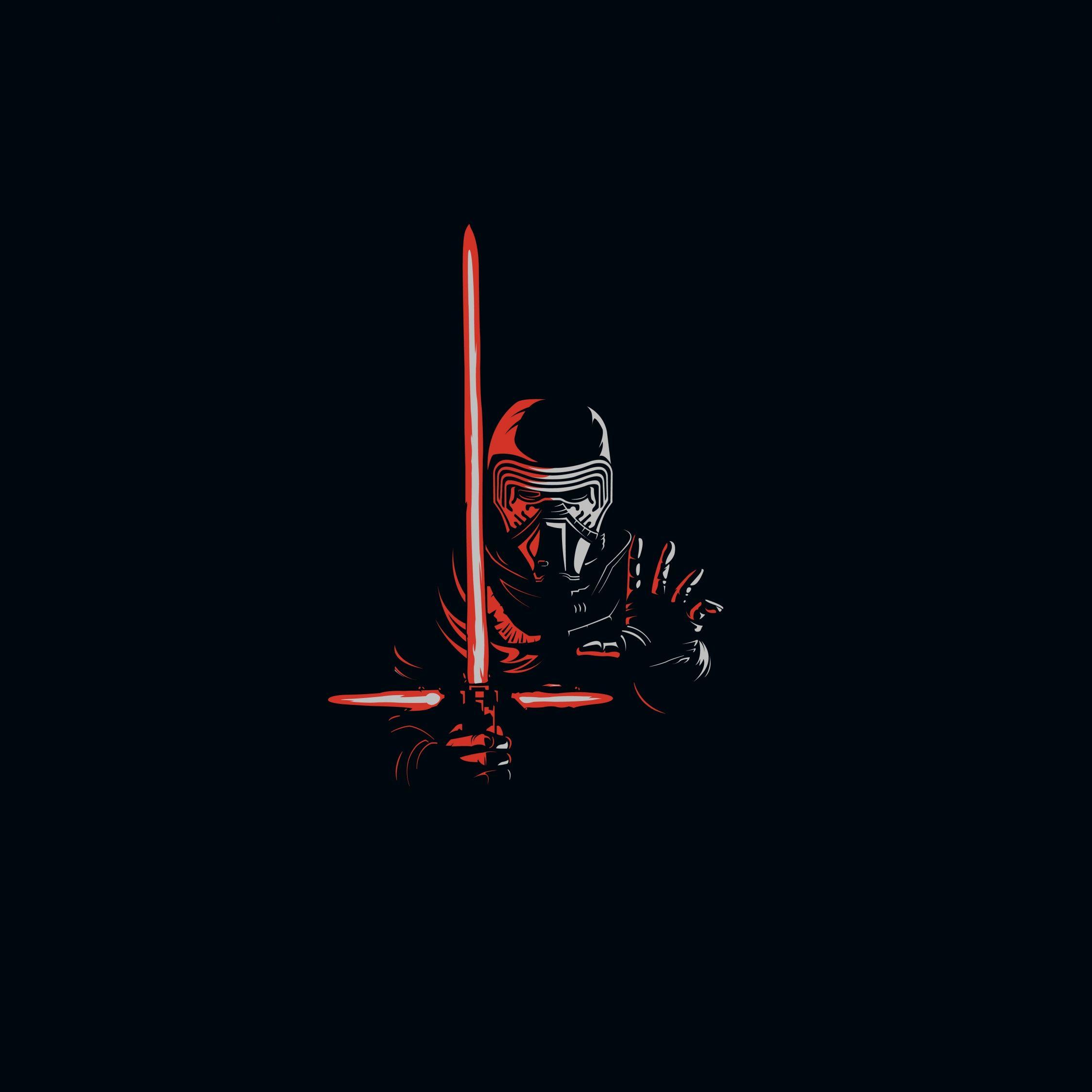 2248x2248 Download Kylo Ren, minimal, artwork, villain, star wars wallpaper