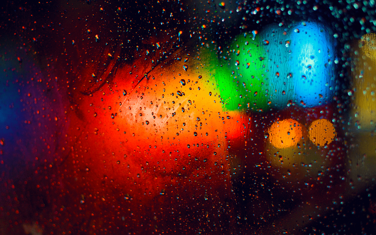 1440x900 water, glass, water drops, condensation, colors wallpaper