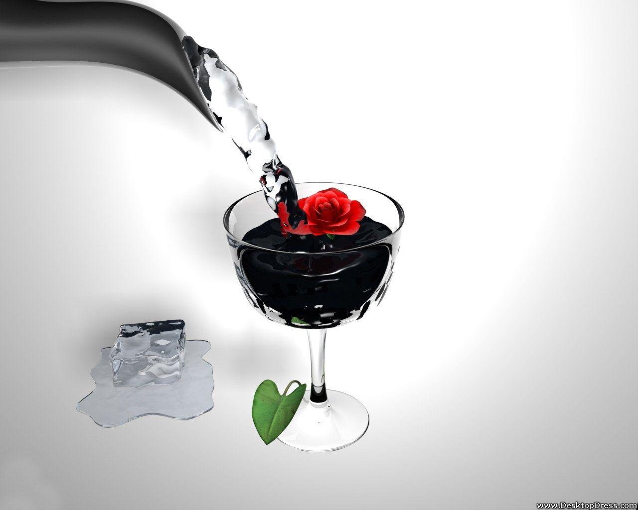 1280x1024 Desktop Wallpaper 3D Background Dark Water Glass