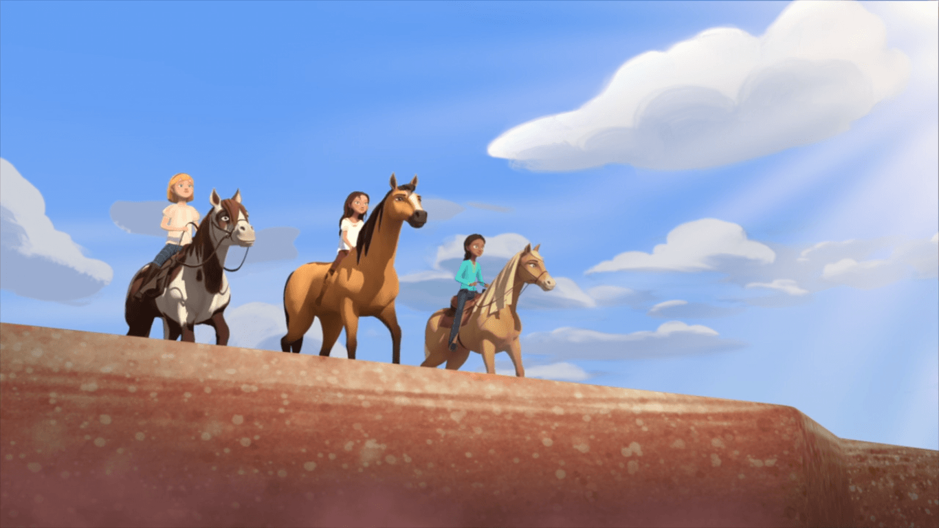Download Lucky Pru and Abigail Ready for Adventure in Spirit Riding Free  Wallpaper  Wallpaperscom