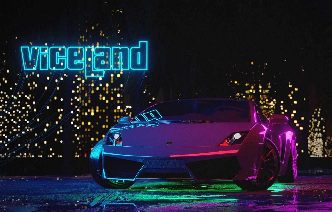 1332x850 Wallpaper Auto, Night, Music, Lamborghini, Neon, Machine, Style