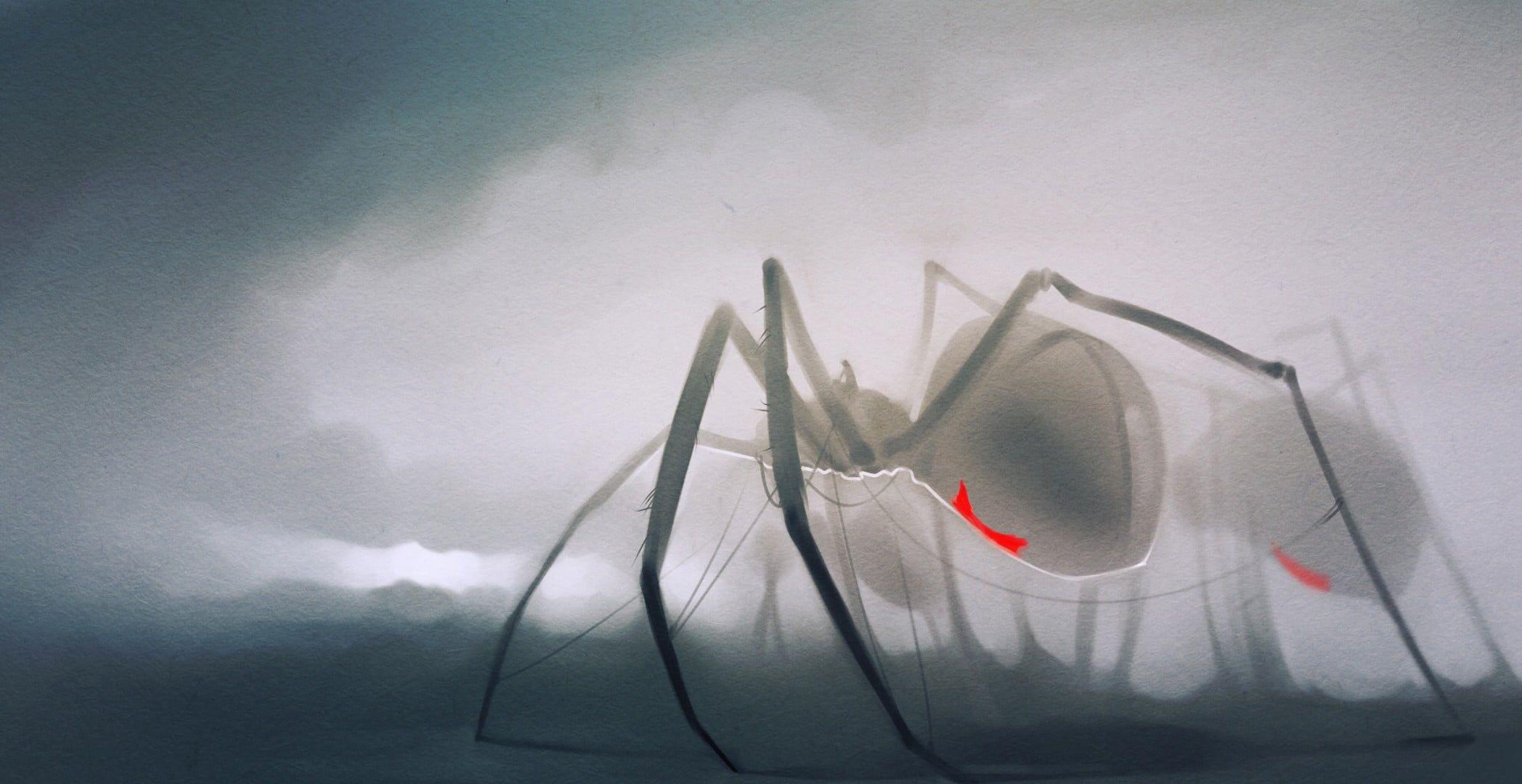 2096x1080 Gray spider, CGI, Black Widow, spider, white HD wallpaper
