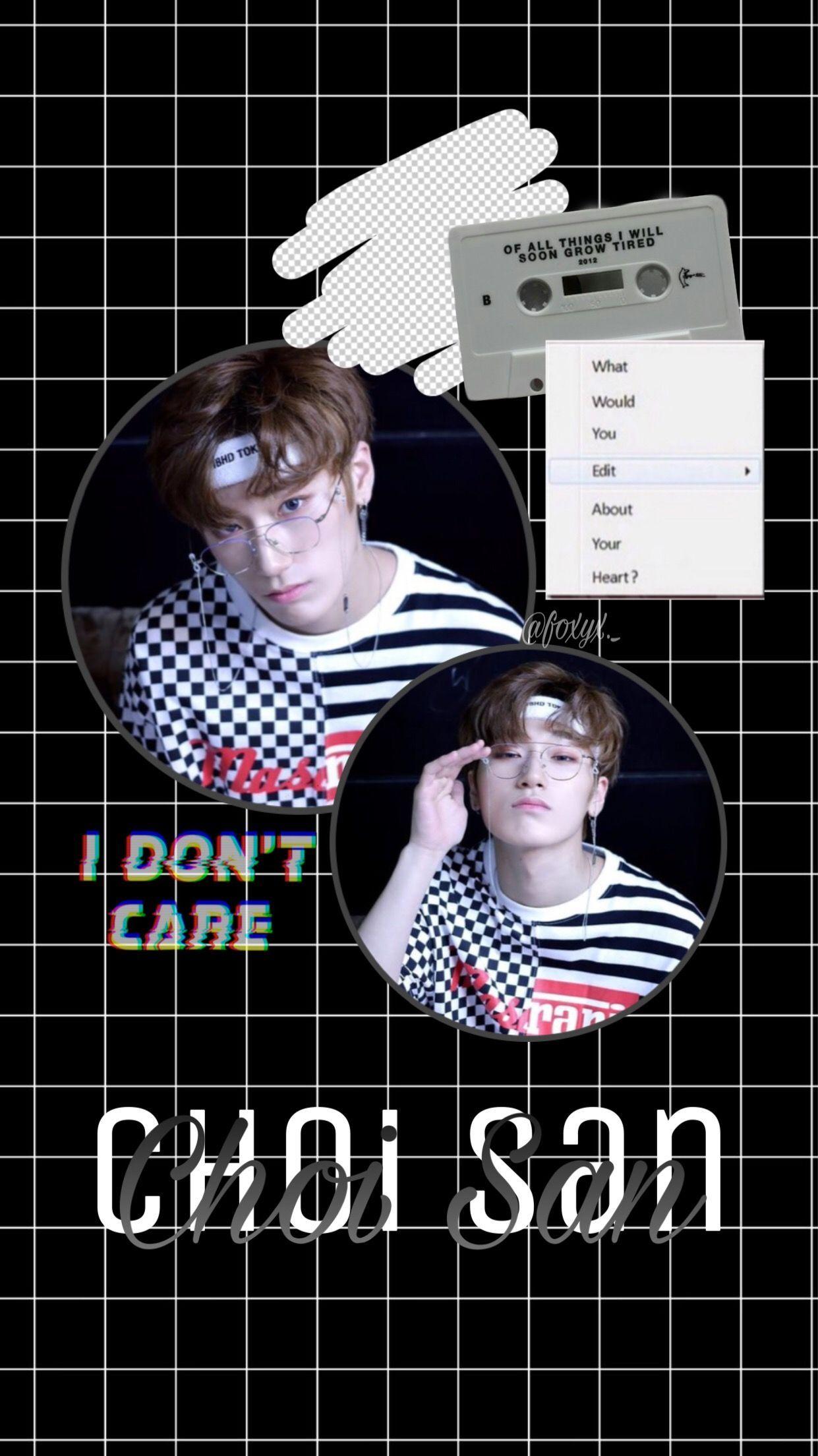 1241x2208 freetoedit #kpop #ateez #atiny #ChoiSan #wallpaper #black #aesthec