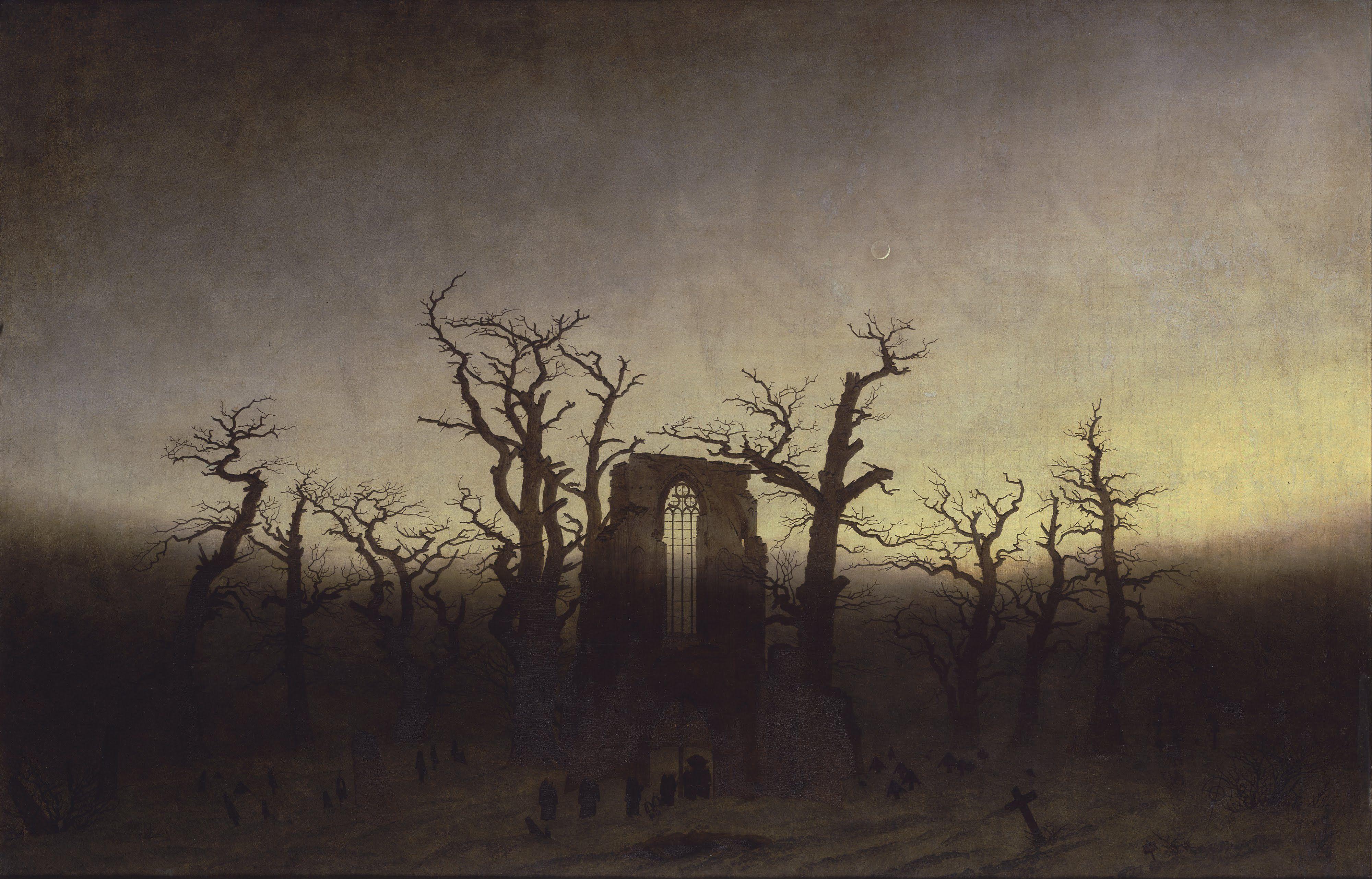 4000x2563 painting, Landscape, Gothic, Caspar David Friedrich HD Wallpaper