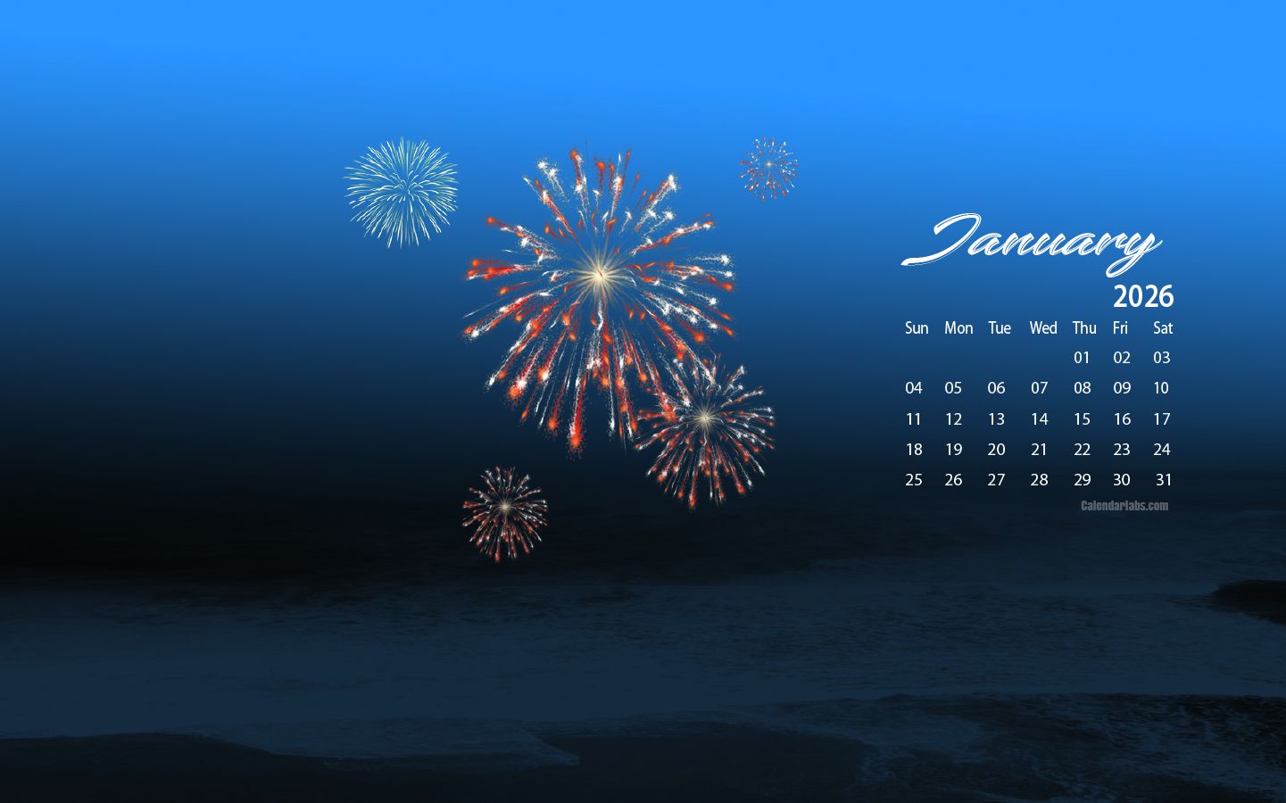 1441x900 January 2026 Desktop Wallpaper Calendar