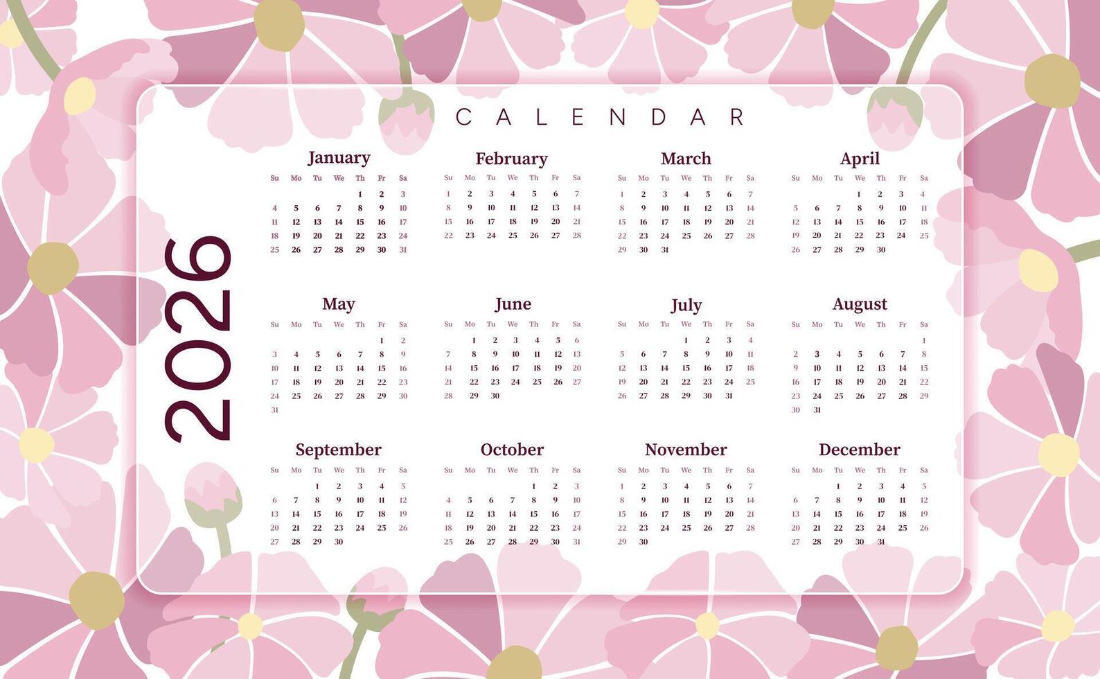 1588x980 calendar on floral background