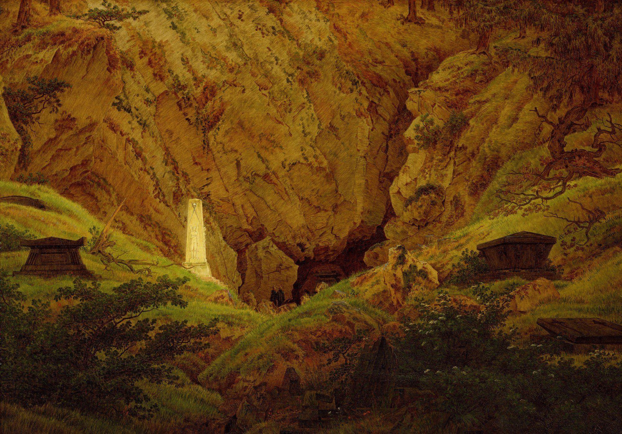 2004x1400 painting, Landscape, Caspar David Friedrich HD Wallpaper
