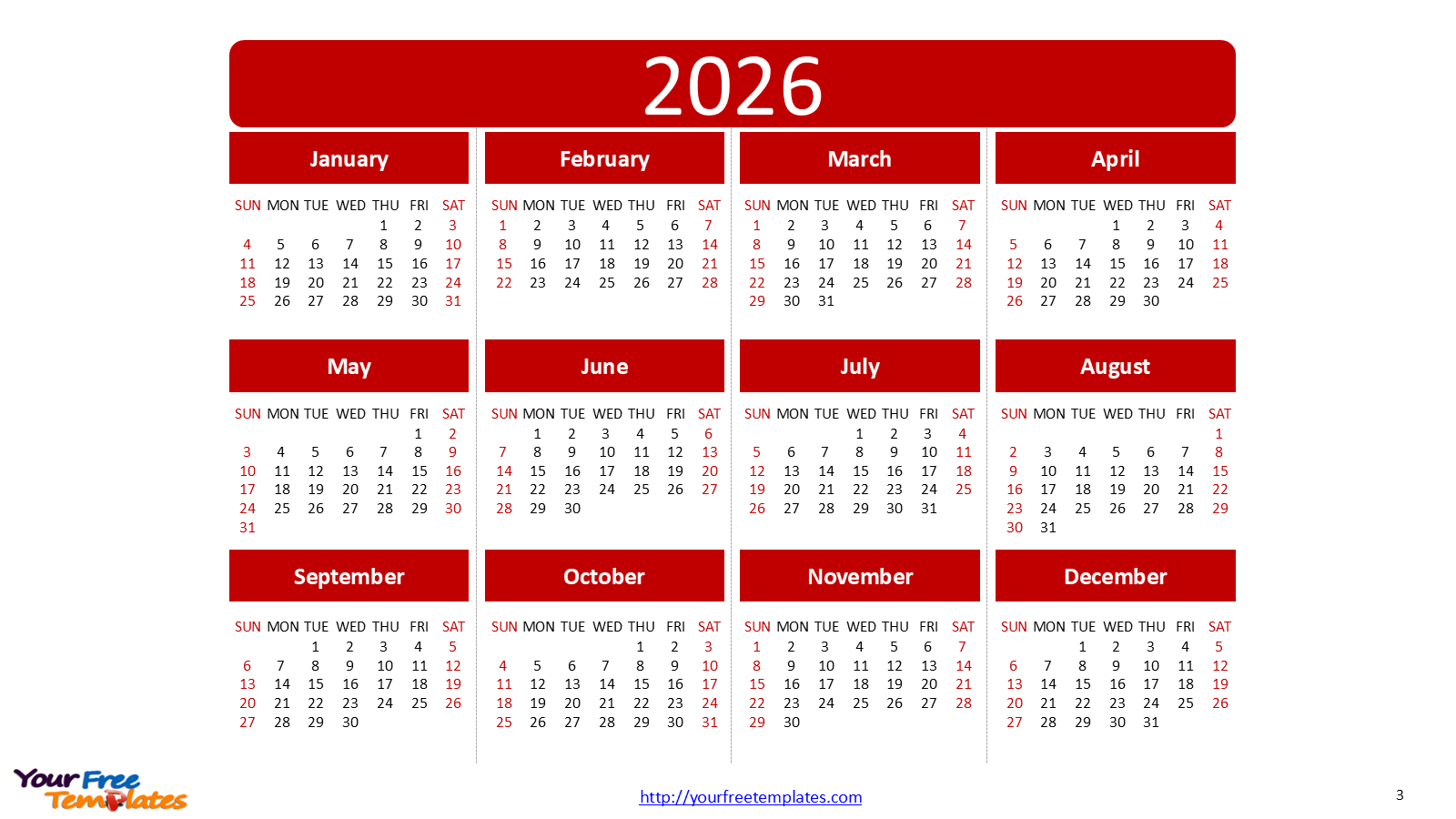 1600x900 Plan Ahead with the 2026 Calendar Printable PowerPoint Template