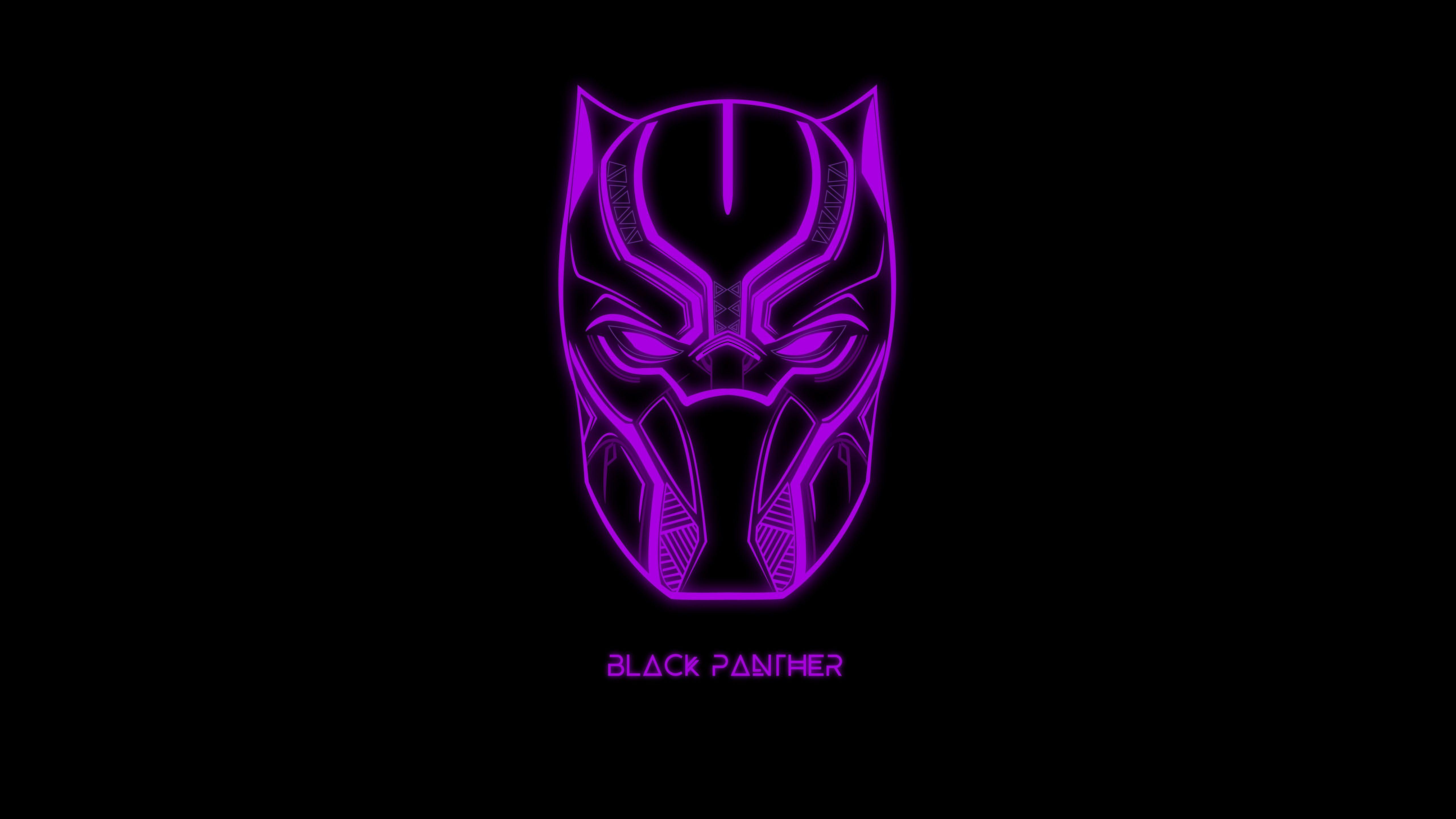 5120x2880 Wallpaper Black Panther, Marvel Comics, Purple, Black, Dark
