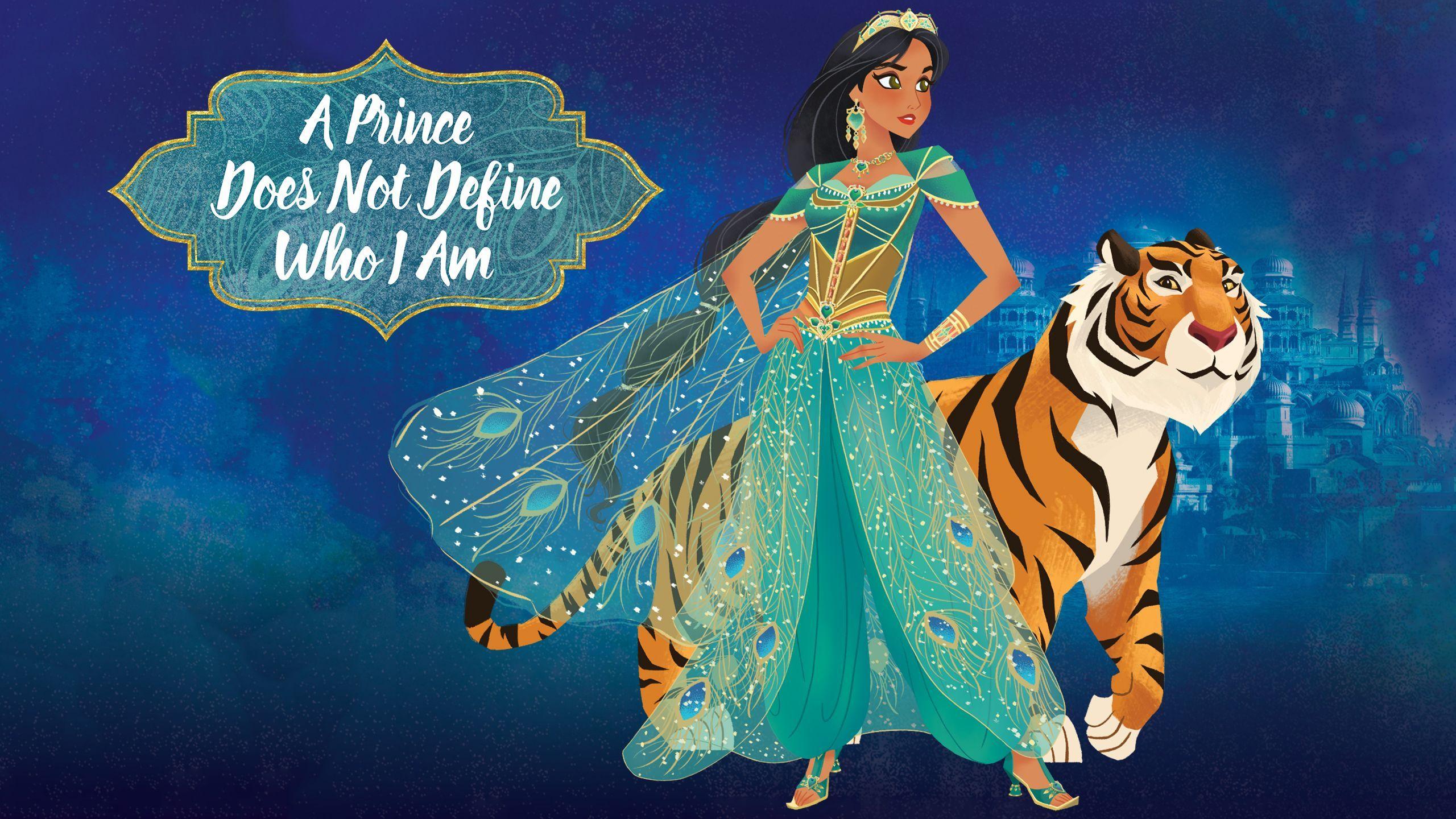 2560x1440 Cartoonish and artistic HD wallpaper of Aladdin 2019 movie