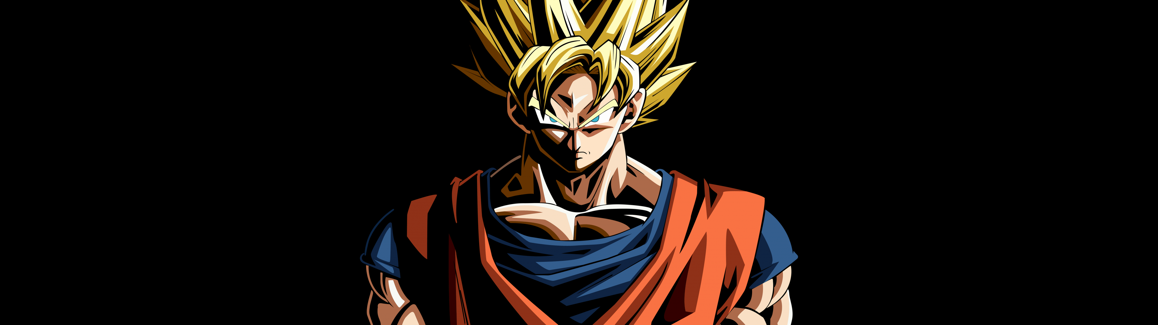 3840x1080 Goku Wallpaper 4K, AMOLED, Super Saiyan