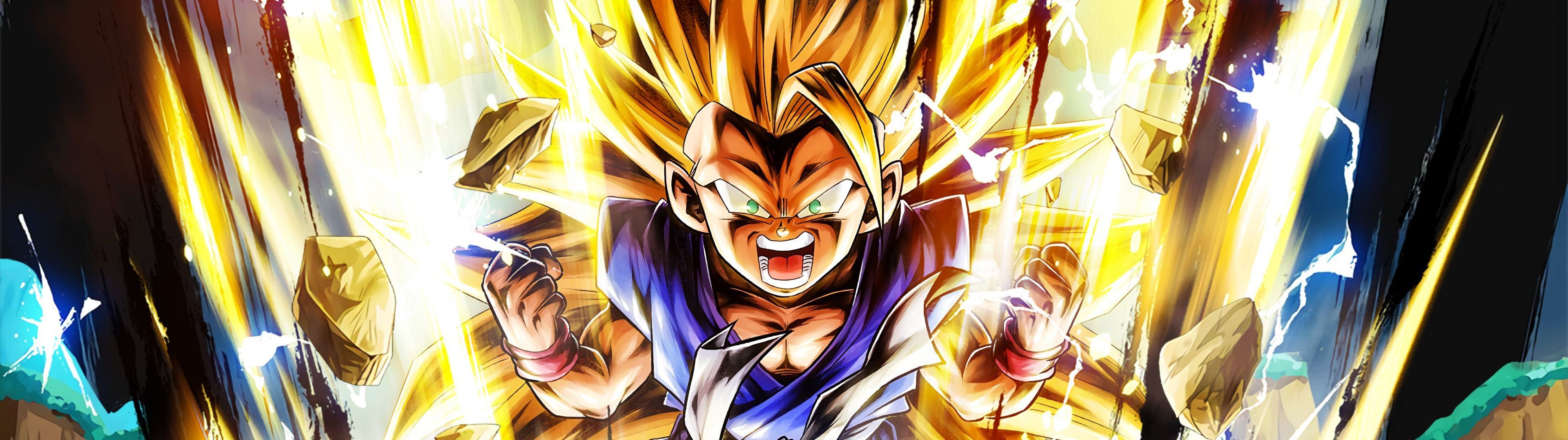 3840x1080 Super Saiyan 3 Kid Goku 4K Wallpaper