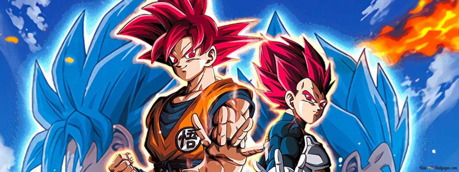 1600x600 Super Saiyan God Goku & Vegeta from Dragon Ball Super: Super Broly HD wallpaper download