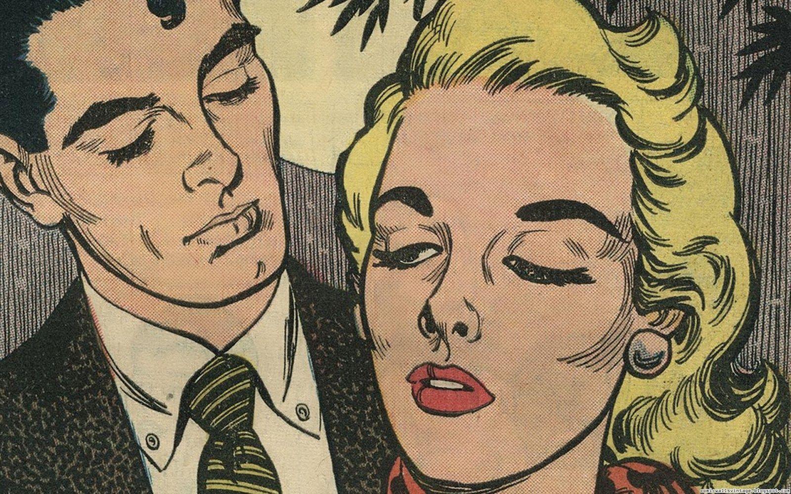 1600x1000 Comic Wallpaper Vintage: Love is in the air (Vintage Comic Wallpaper)