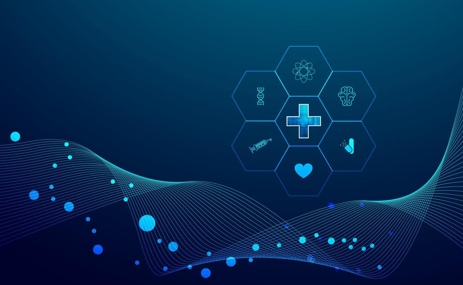1589x980 Abstract health medical science healthcare icon digital technology science concept modern innovation, Treatment, medicine on hi tech future blue background. for wallpaper, template, web design
