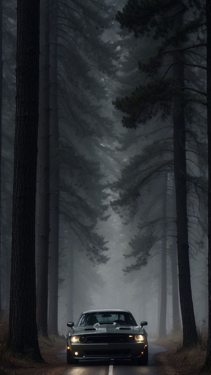736x1308 Wallpaper car, forest, road, darkness, Cars 4K by ♤CRISTIAN♧¿. Download wallpaper car, forest, road, darkness for free