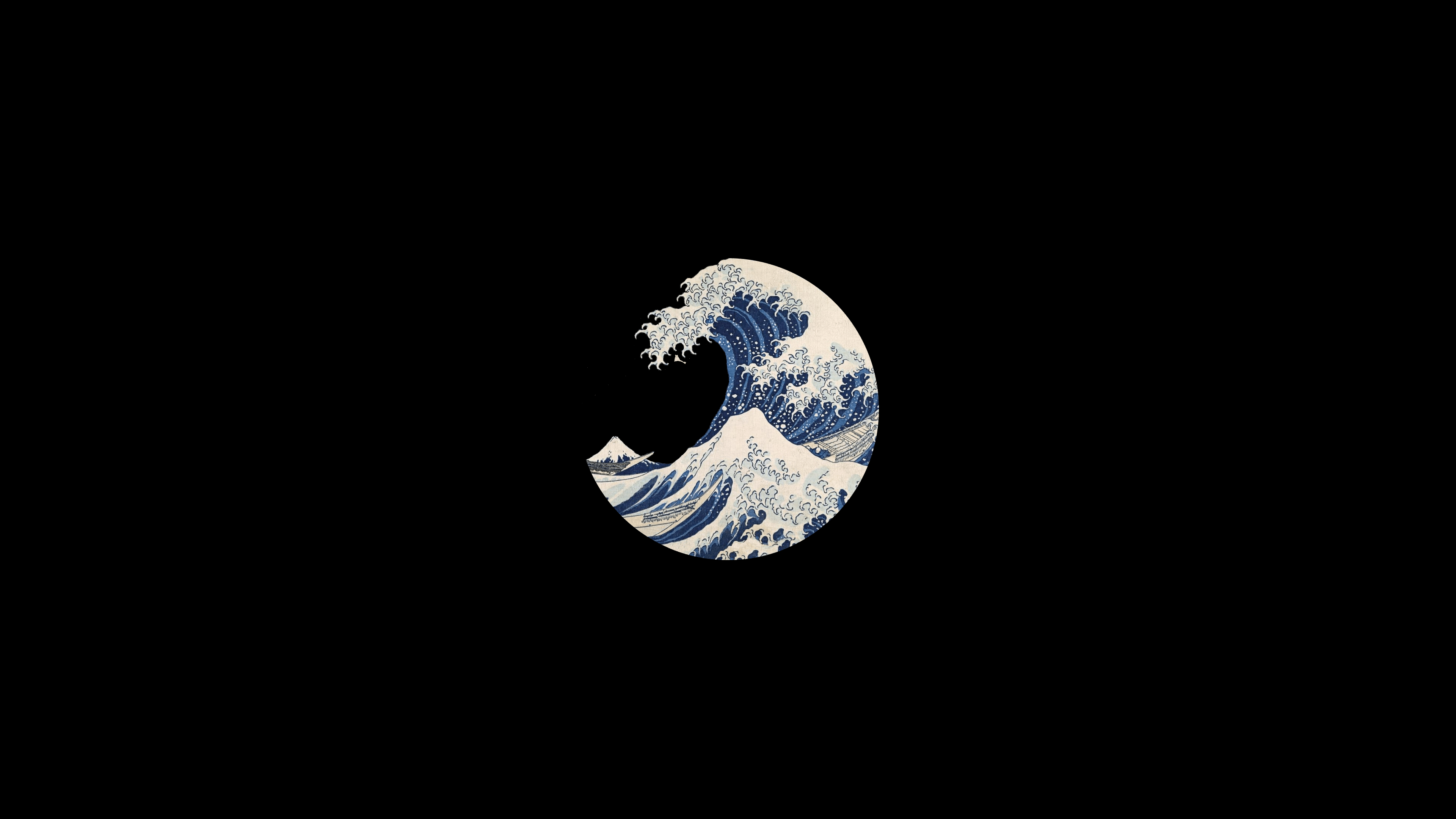 3840x2160 Edited version of The Great Wave off Kanagawa 3840x2160