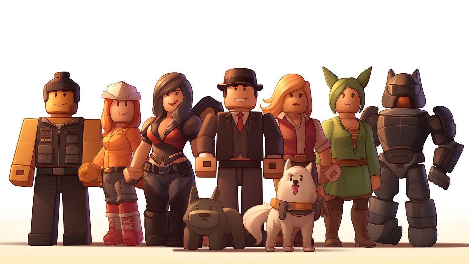 1536x864 Roblox Characters Lineup Desktop Wallpaper in 4K