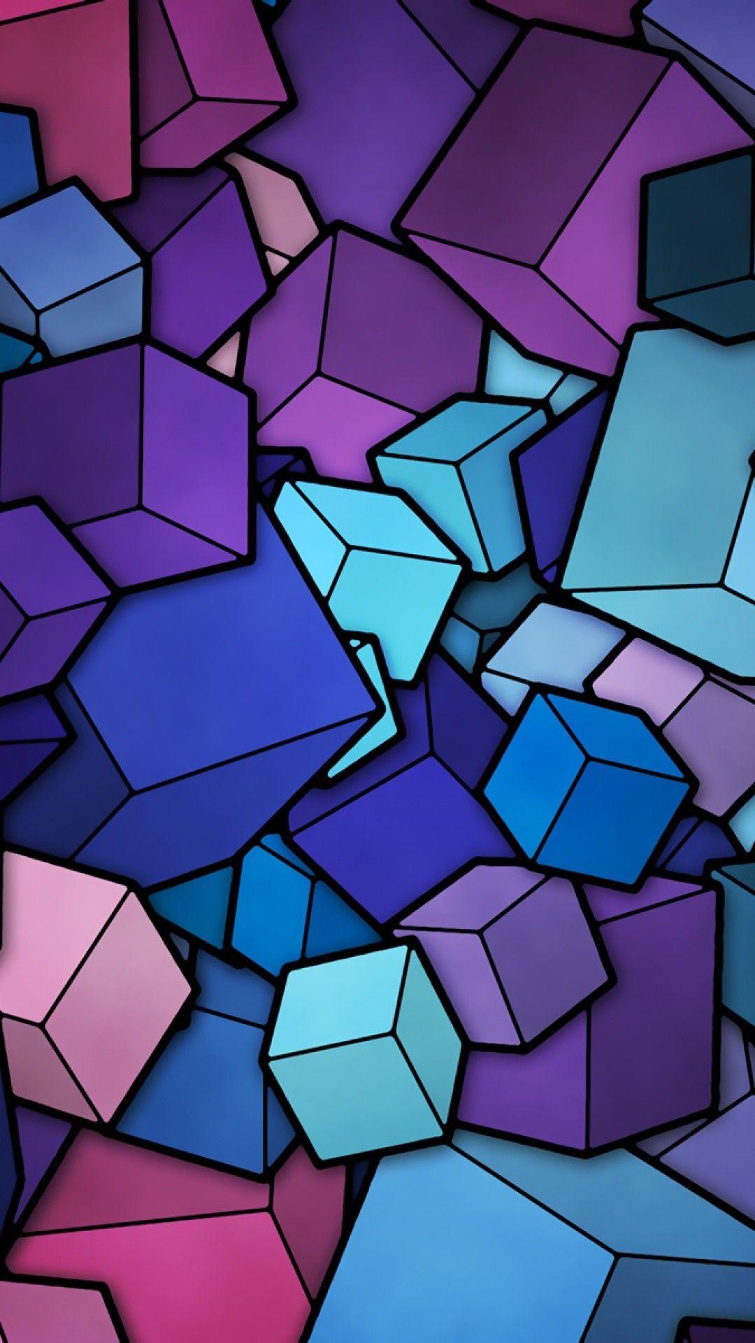 Dark Purple Abstract Shapes 4K phone wallpaper [2610x5655] and