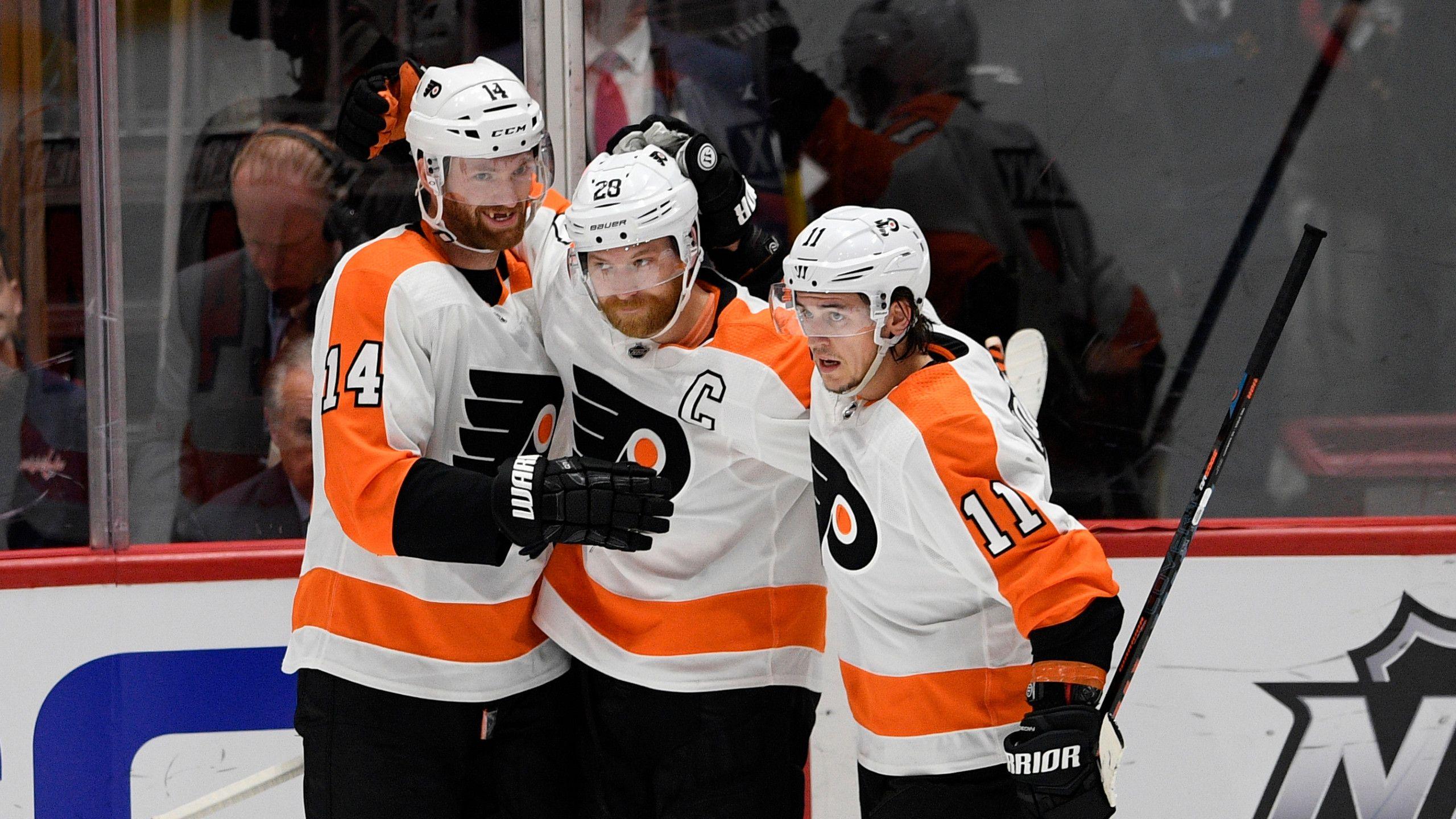 2560x1440 Giroux, Flyers rout Capitals and keep Ovechkin at 698 goals. KAMR