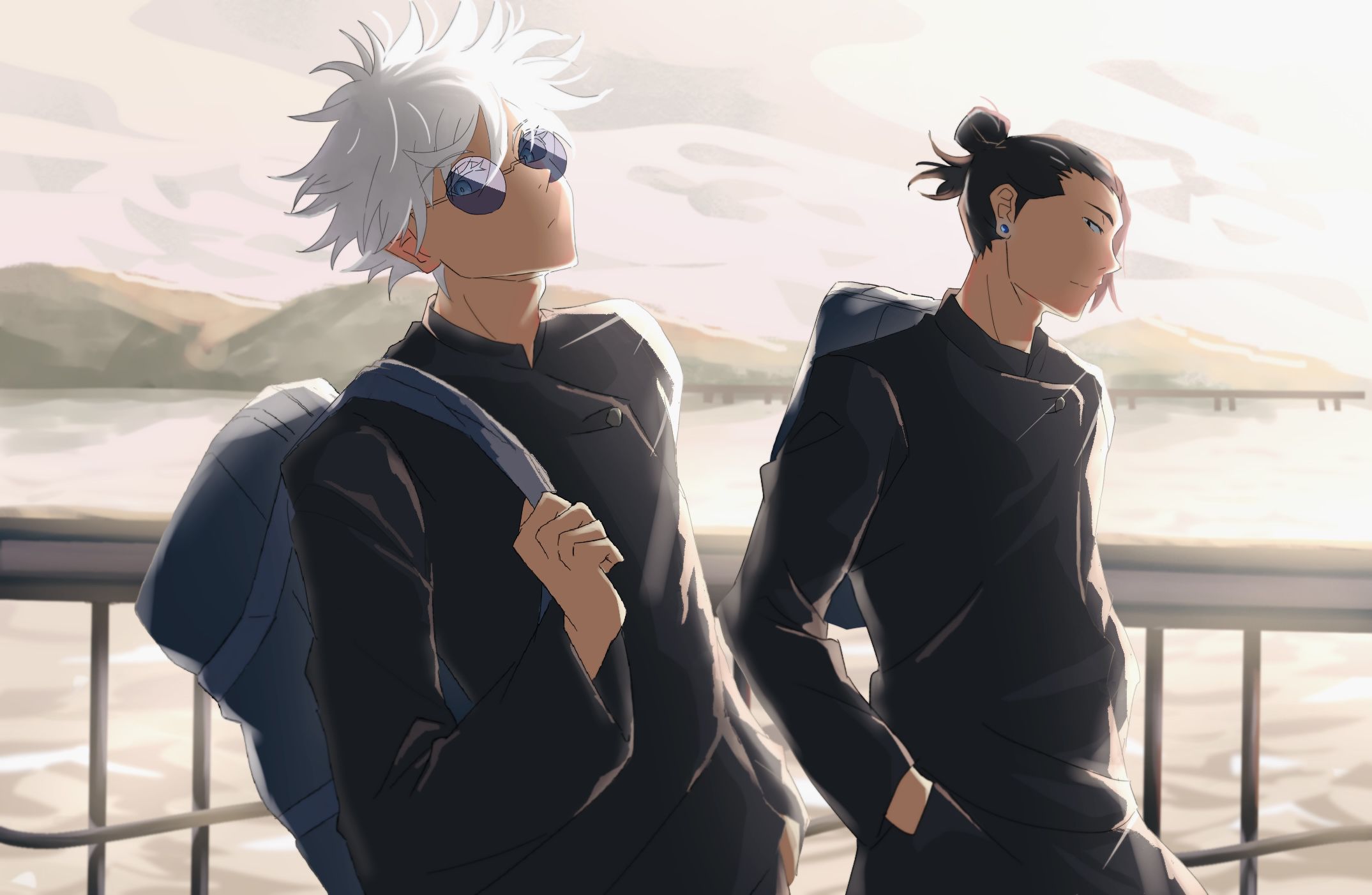2149x1402 Dynamic Duo: Satoru Gojo & Suguru Geto HD Wallpaper from Jujutsu Kaisen by ラマラムネ
