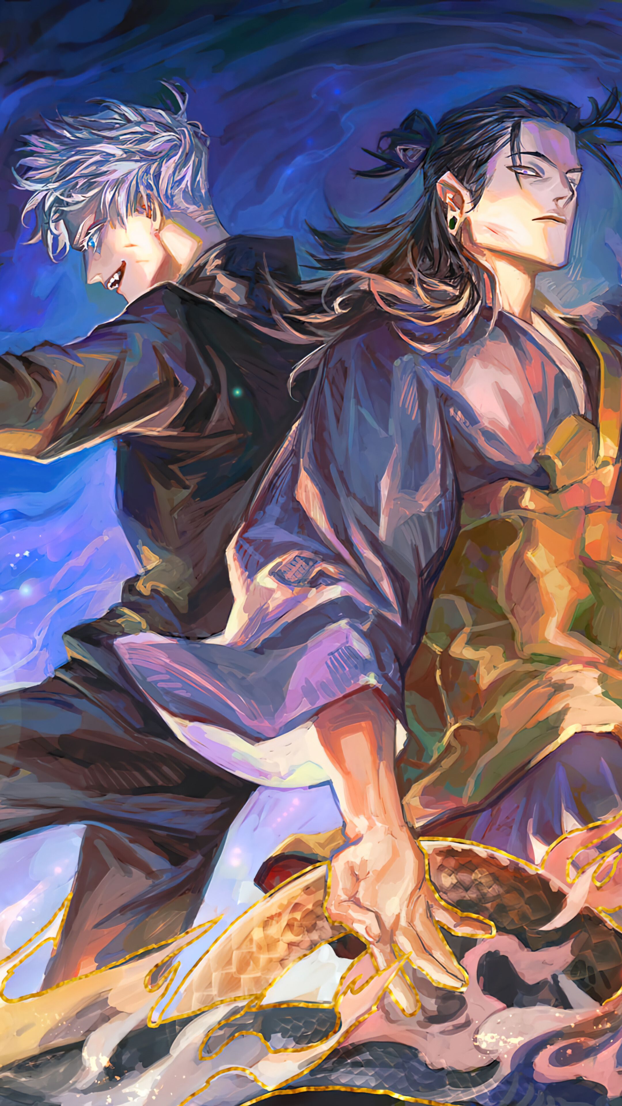 2160x3840 Satoru Gojo Suguru Geto Wallpaper iPhone Phone 4K e