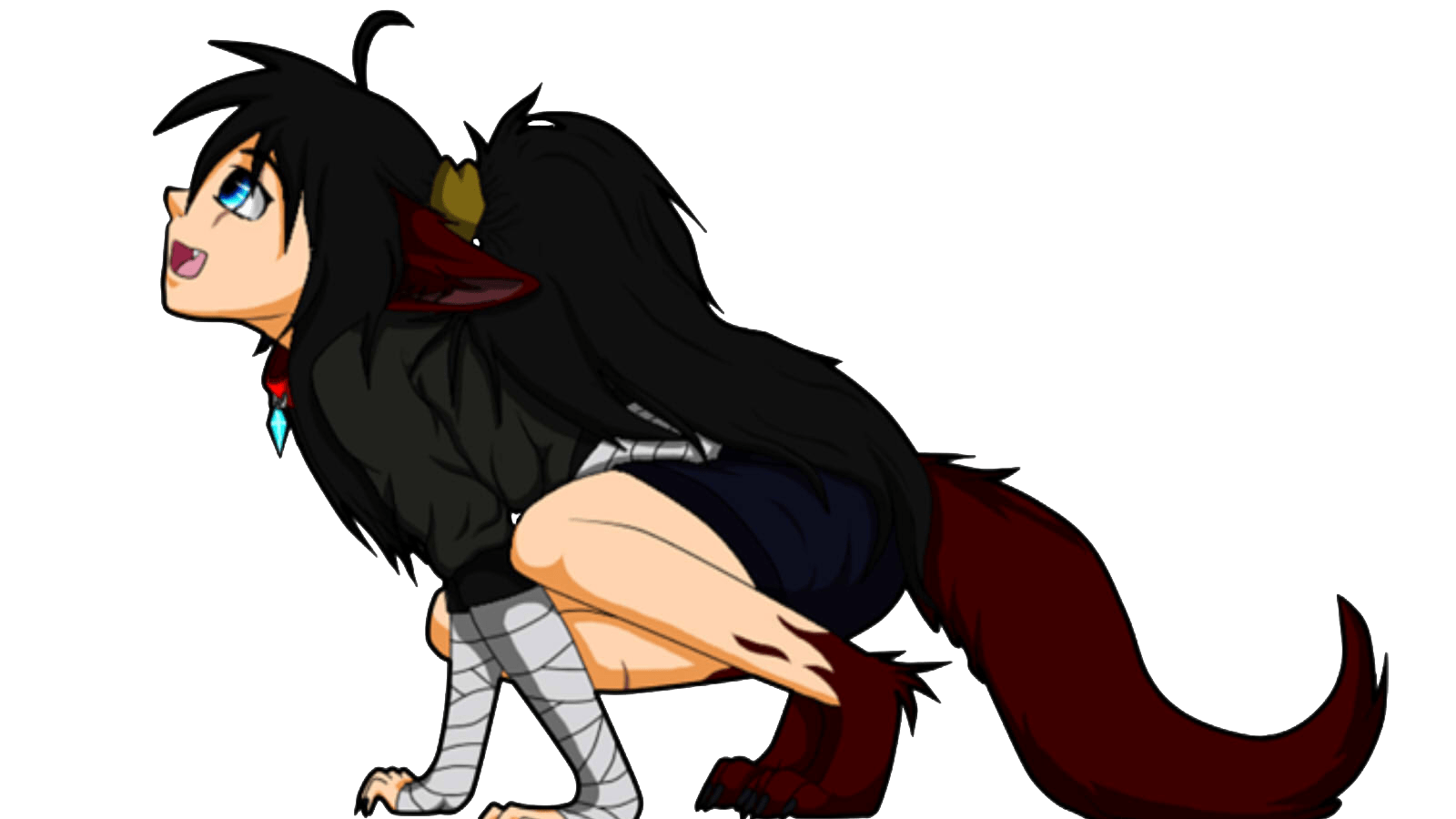 1600x900 Free download anime tomboy wolf girl