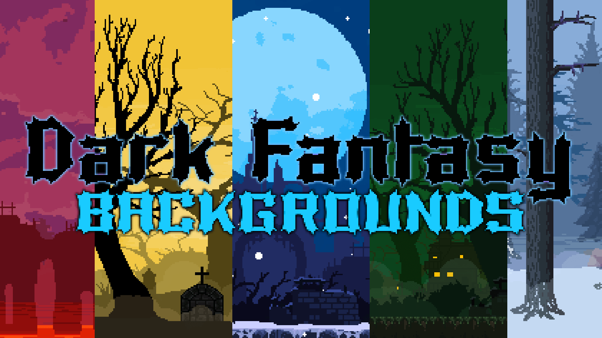 1920x1080 2D Pixel Art DARK FANTASY Background