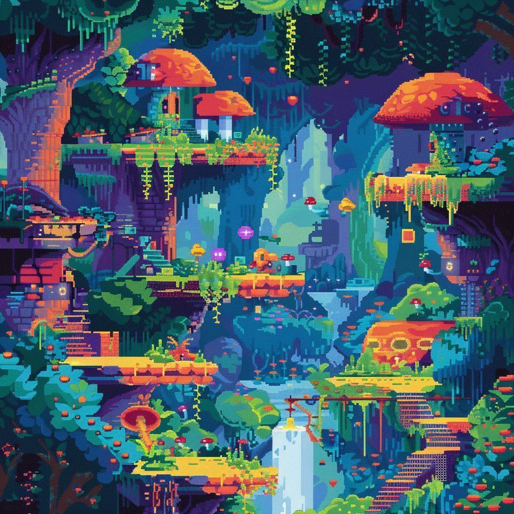 1024x1024 Game pixel art of a colorful Pixel Art