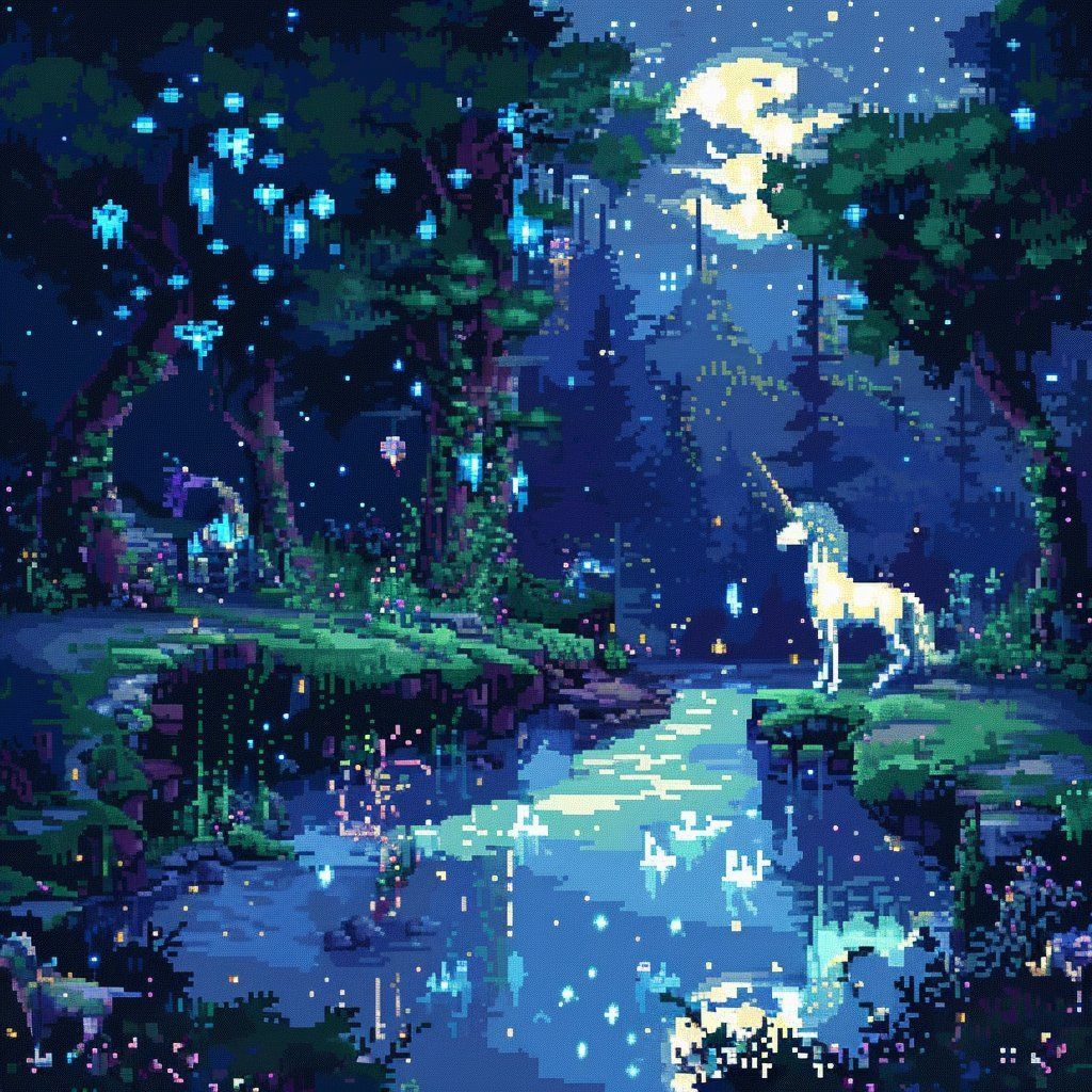 1024x1024 Fantasy pixel art scene of a Pixel Art