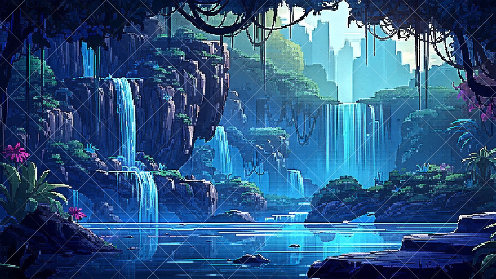 1920x1080 Pixel Art Anime Green Wallpaper