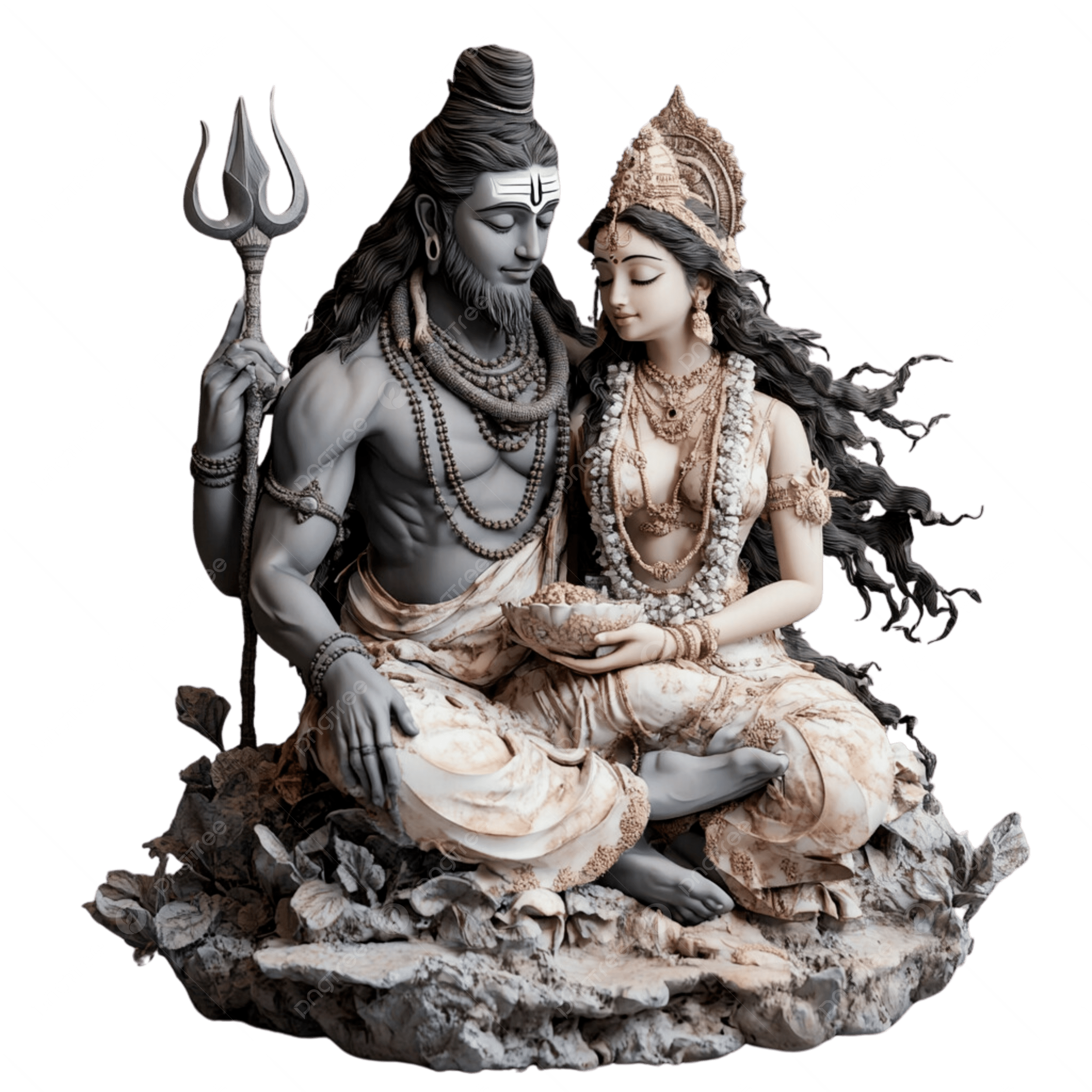 2500x2500 Hyperrealistic Lord Shiva With Parvati White Background, Hyperrealistic, Lord Shiva With Parvati, Lord Shiva PNG Transparent Image and Clipart for Free Download
