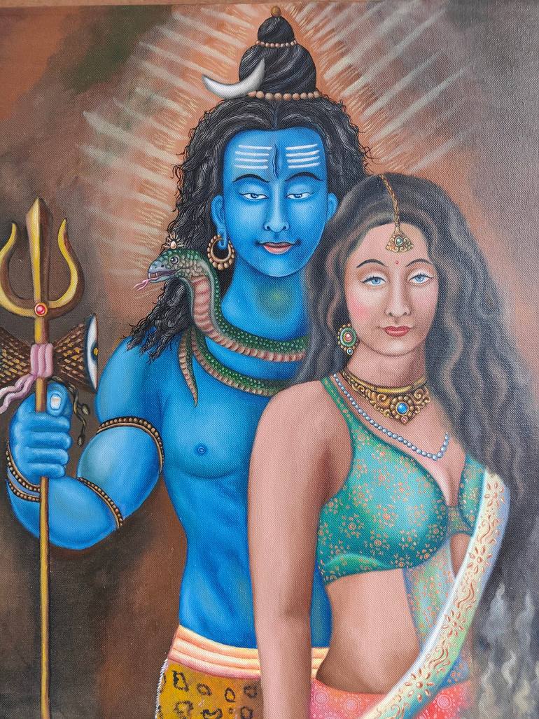 770x1027 Shiva Parvati Painting by Sudeep Bajracharya. Saatchi Art Guatemala