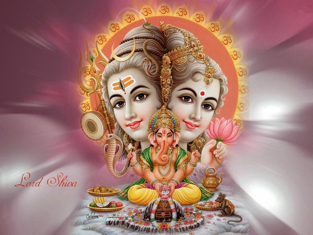 1024x768 Lord Shiva Parvathi and Ganesh HD Image wallpaper photo picture gallery. Hindu God Image.blogspot.in