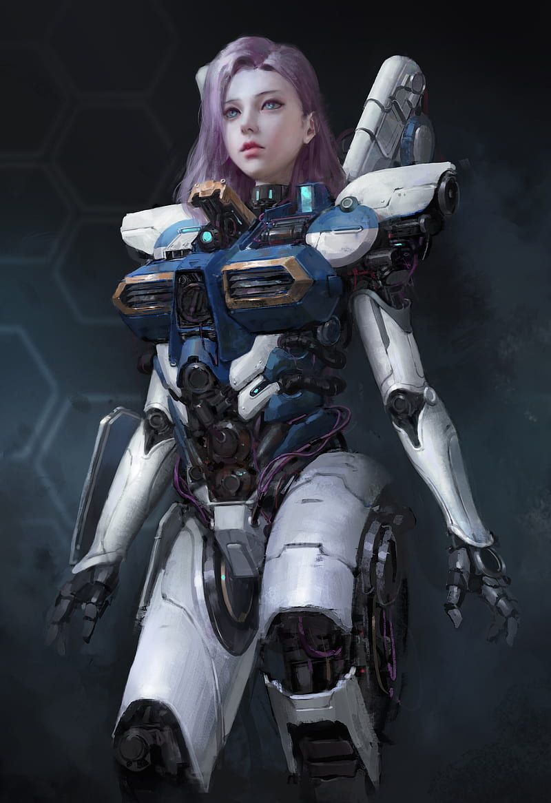800x1166 Gundam, artwork, science fiction, ArtStation, mecha girls, HD phone wallpaper