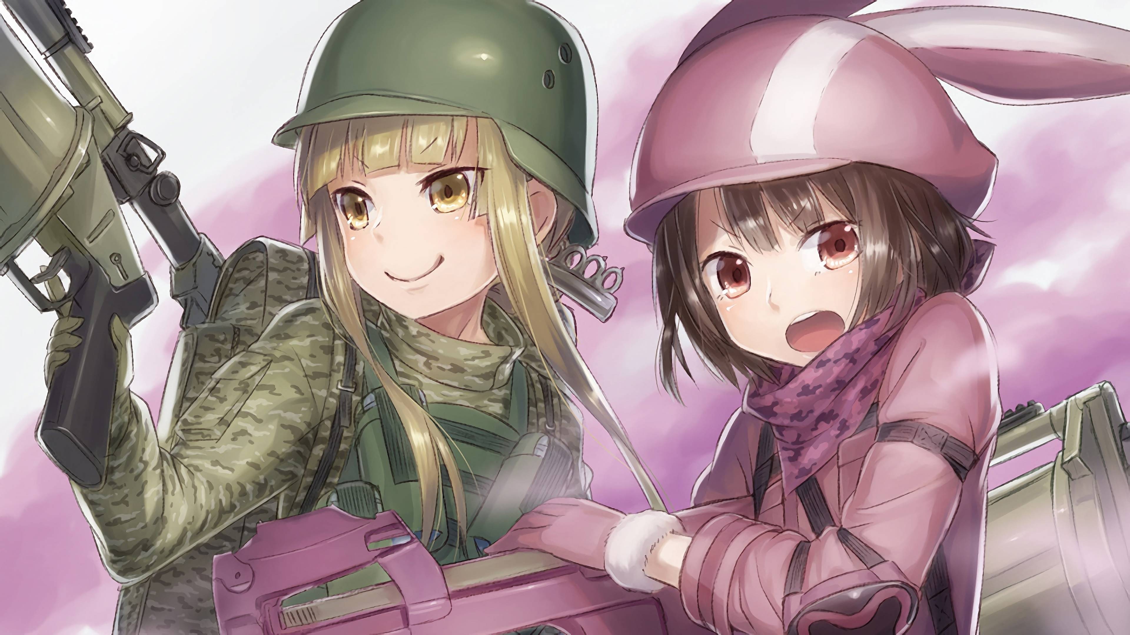 3840x2160 Fukaziroh and Llenn SAO Alternative: Gun Gale Online 4K