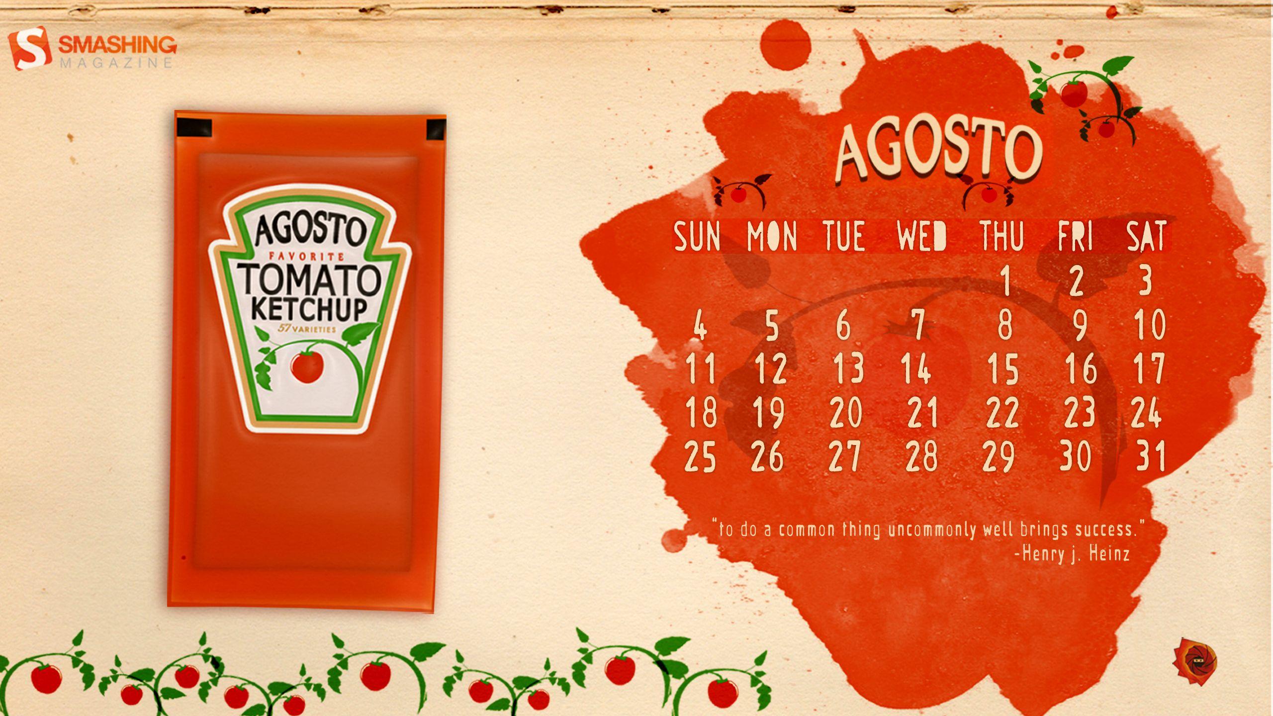 2560x1440 Desktop Wallpaper Calendars: August 2013