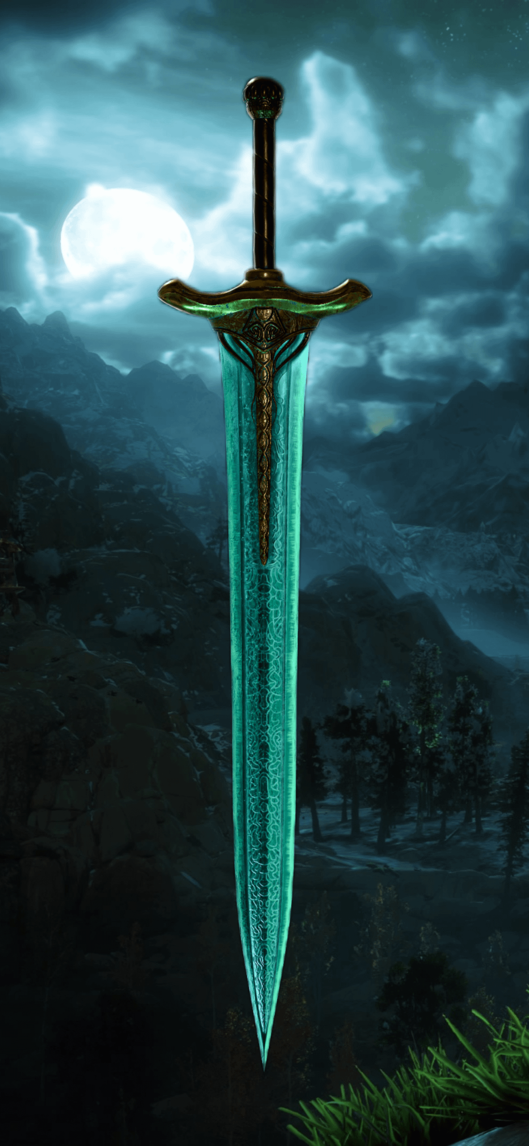 1080x2340 I Couldn't Find A Good Wallpaper Lock Screen Of The Moonlight Greatsword, So I Put This One Together Myself